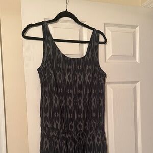 Athleta Black and Gray Patterned Jumpsuit